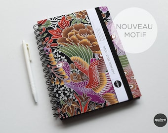 LAST copy for this pattern* A5 2024 Agenda / Japanese - Silver peacock / 15x21cm / Back to school France / Office / NEW PATTERN
