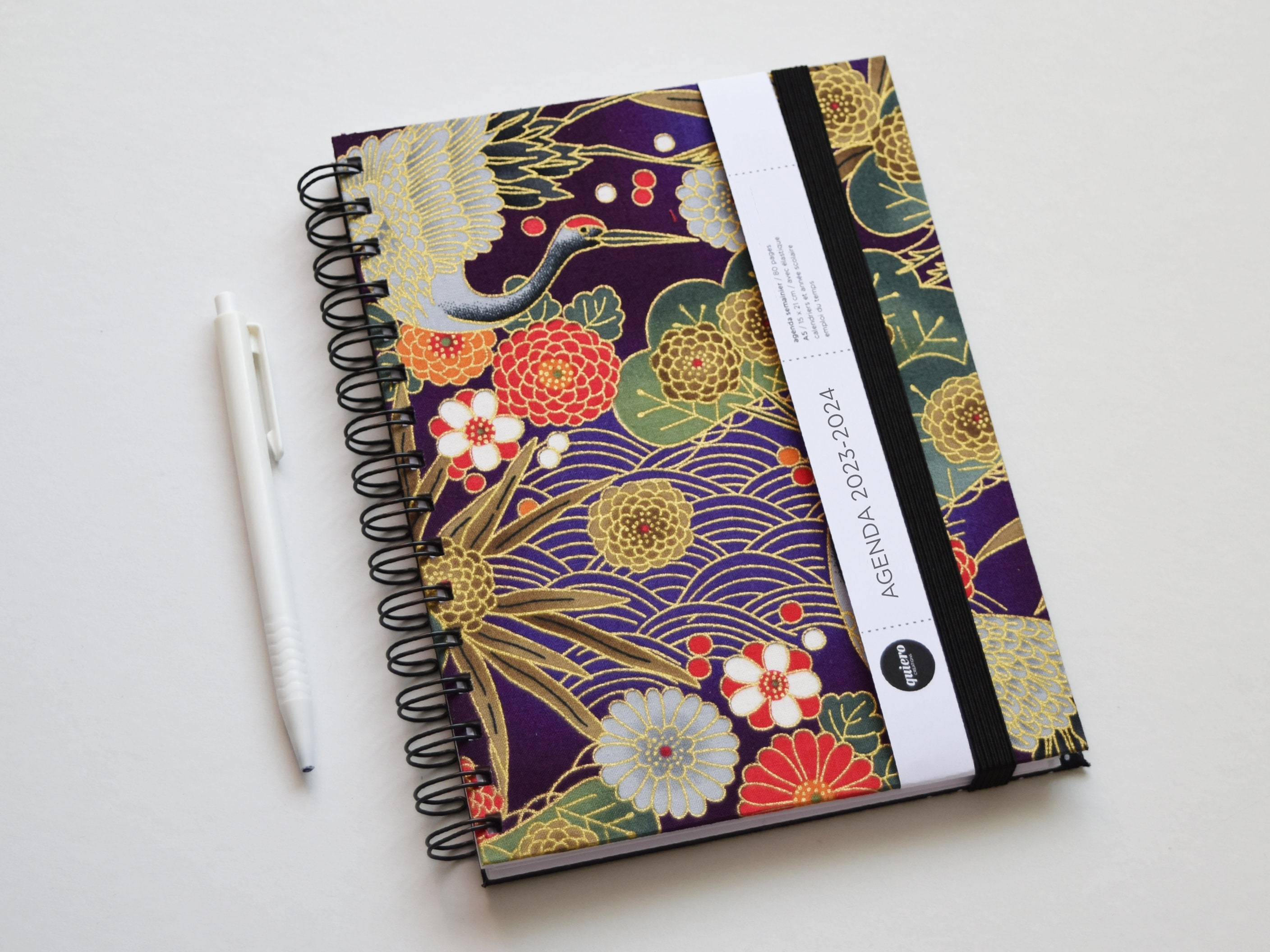LAST Copy for This Motif Agenda A5 2023-2024 / Japanese Cranes and