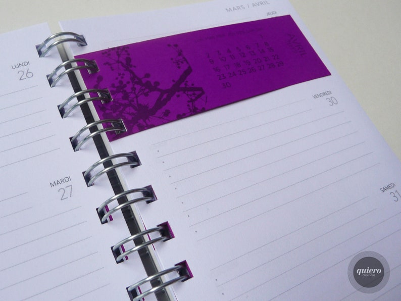 A6 2024 Agenda / Japanese Bouquet of Flowers on Purple Background / 10x15cm / Back to School image 2
