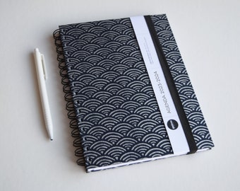 A5 2024 Agenda / Japanese - Seigaiha, Blue and silver / 15x21cm / Back to school / Office