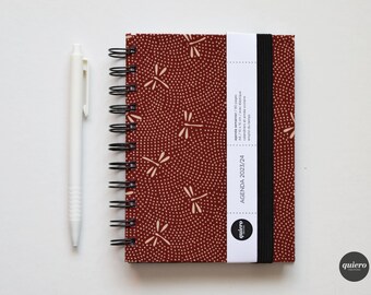 A6 2024 Agenda / Japanisch – Rote Libelle / 10x15cm / Zurück zur Schule / Handtasche