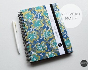 A5 2024 Agenda / Japanese - Cherry on Blue / 16 months / 15x21cm / Back to school France / Office / NEW PATTERN