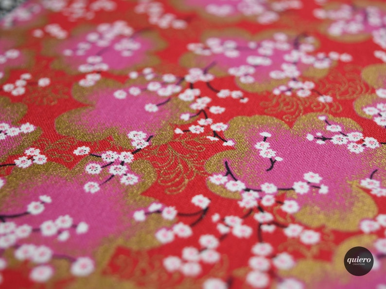 A5 2024 Agenda / Japanese Cherry on Red / 15x21cm / Back to school France / Office / NEW PATTERN image 5