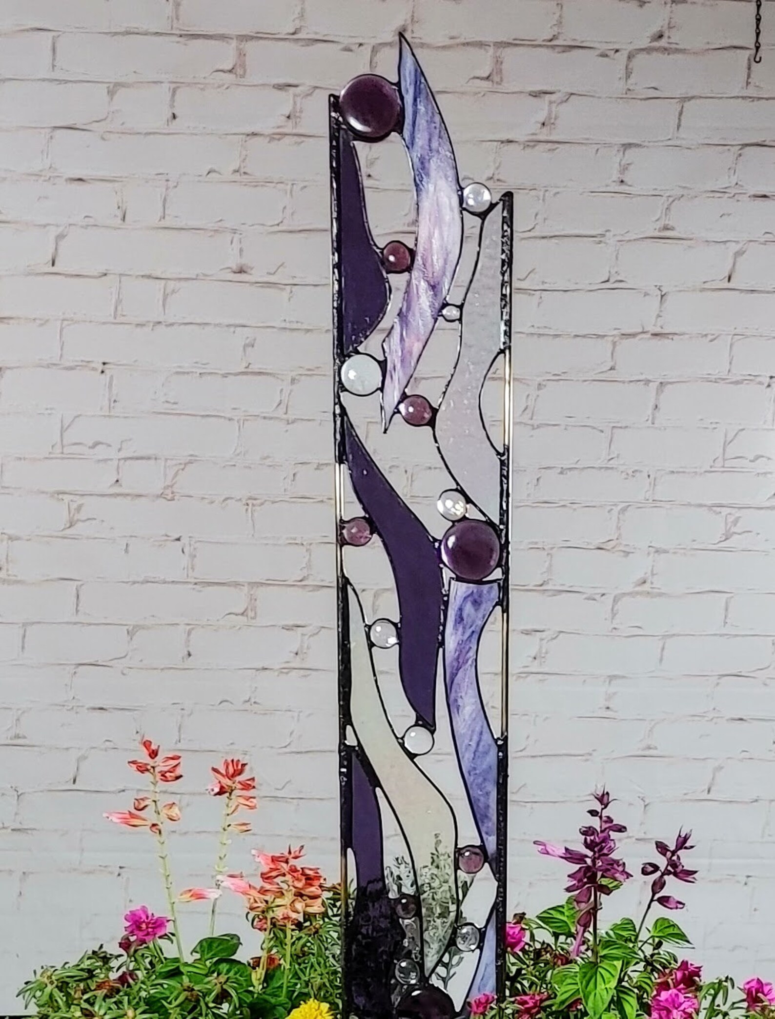 Glass Garden Decor Stained Glass Garden Sculpture Glass Lawn Etsy