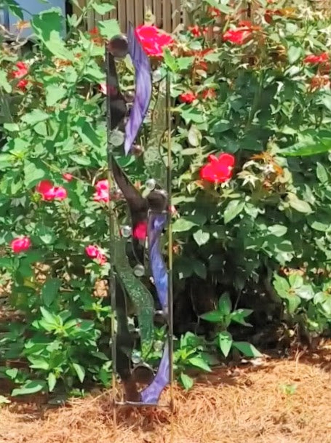 Glass Garden Decor Stained Glass Garden Sculpture Glass Lawn Etsy