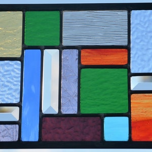 leaded stained glass panel from Windsong Glass Studio