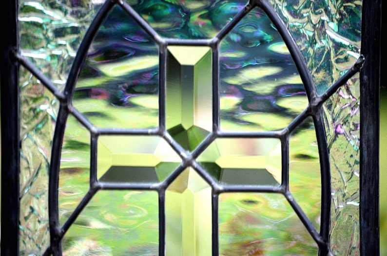 Religious Glass Art Beveled Cross Hope for a Broken Etsy