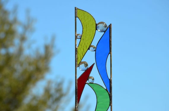 Stained Glass Yard Art Garden Stake Stained Glass Yard Art Garden, Outdoor Stained Glass Yard Art