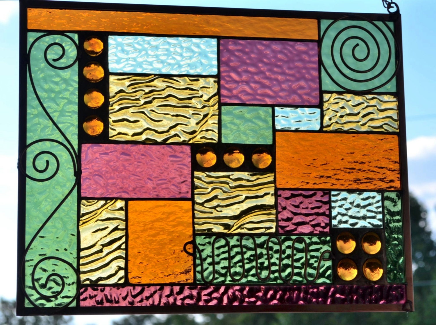 Stained Glass Stained Glass Panel Stained Glass Window Etsy Canada