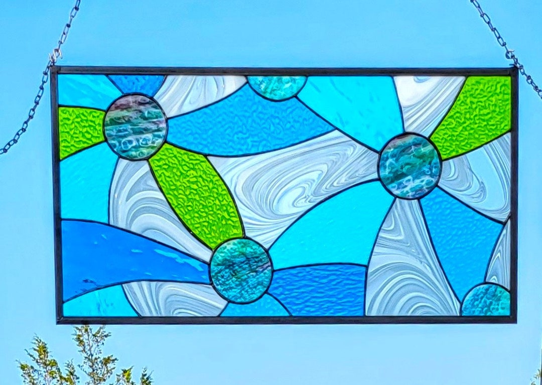 Large Stained Glass Window Panel Design Hanging Glass Panel ...