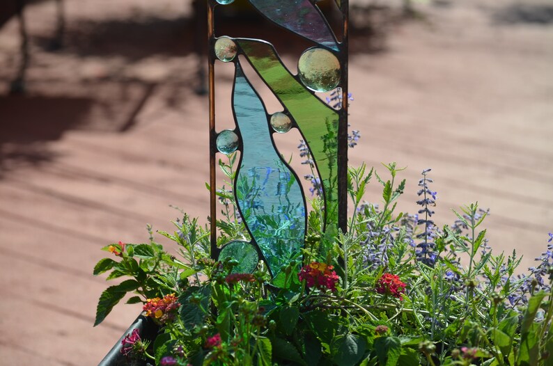 Stained Glass Garden Decoration Windsong Glass Studio Etsy