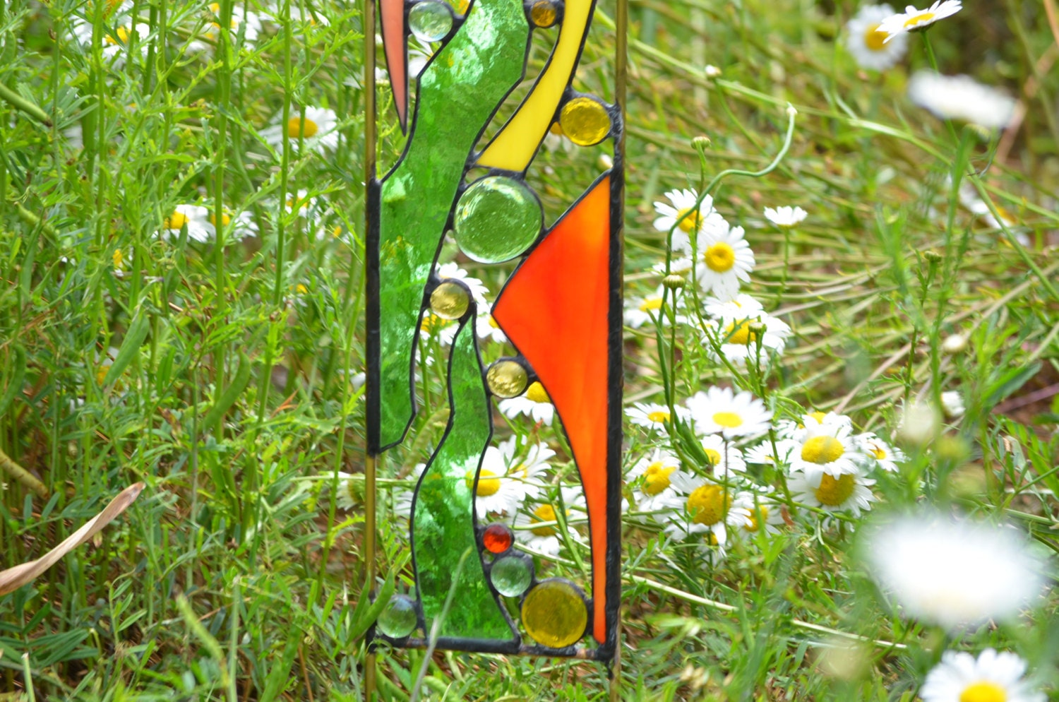 Stained Glass Stained Glass Yard Art Garden Sculpture Etsy