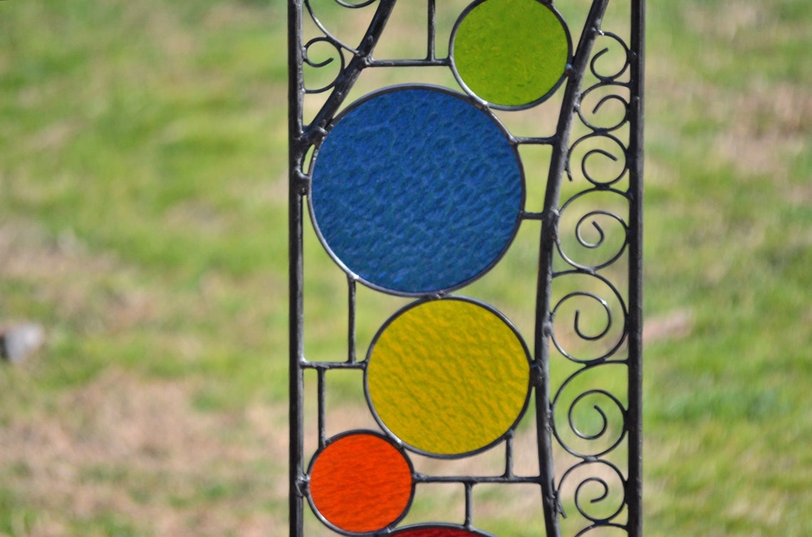 Stained Glass Outdoor Art Large Outdoor Garden Art Tall Etsy Australia