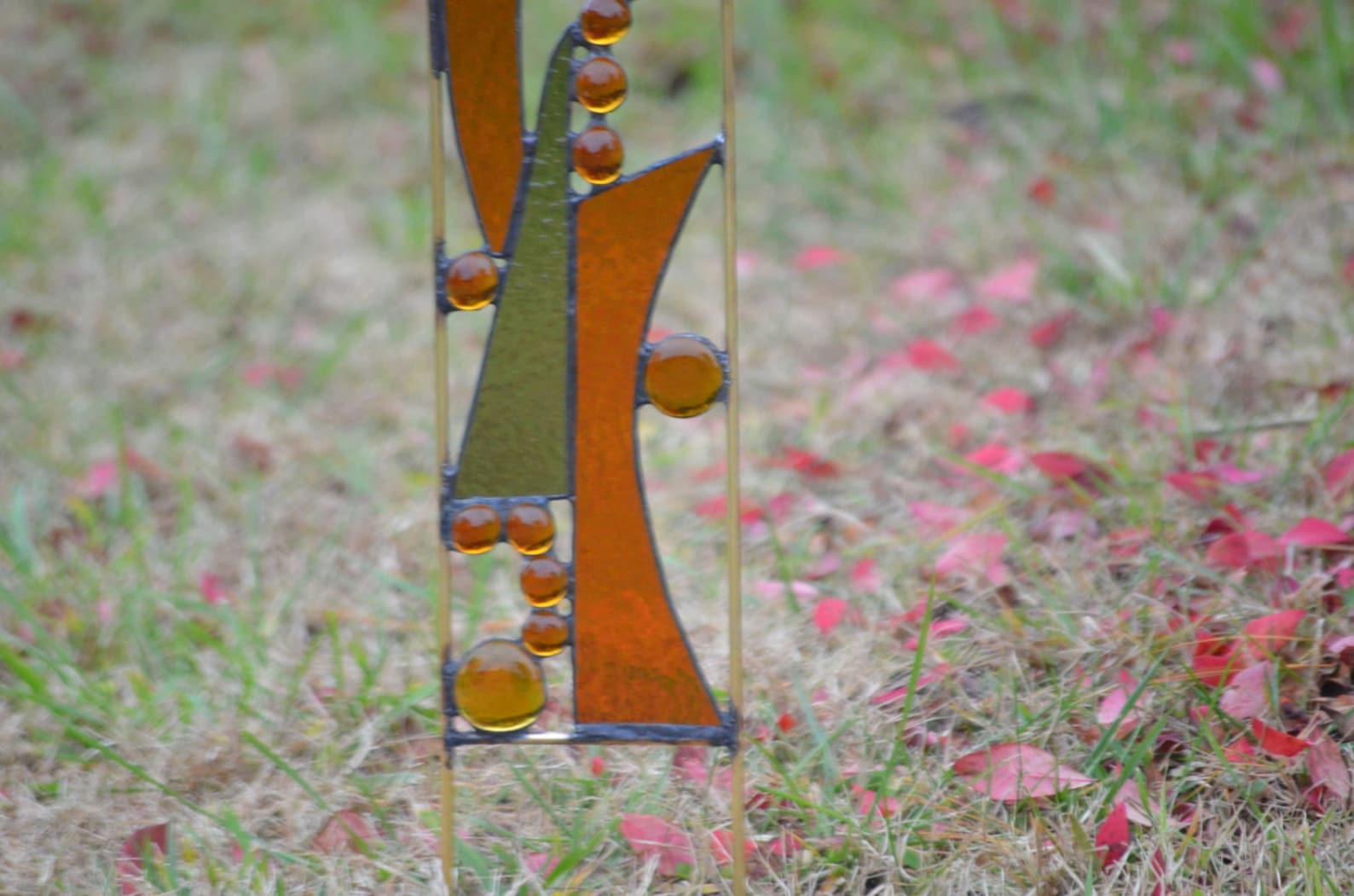 Stained Glass Garden Ornament Yard Art Garden Decor Stained Etsy