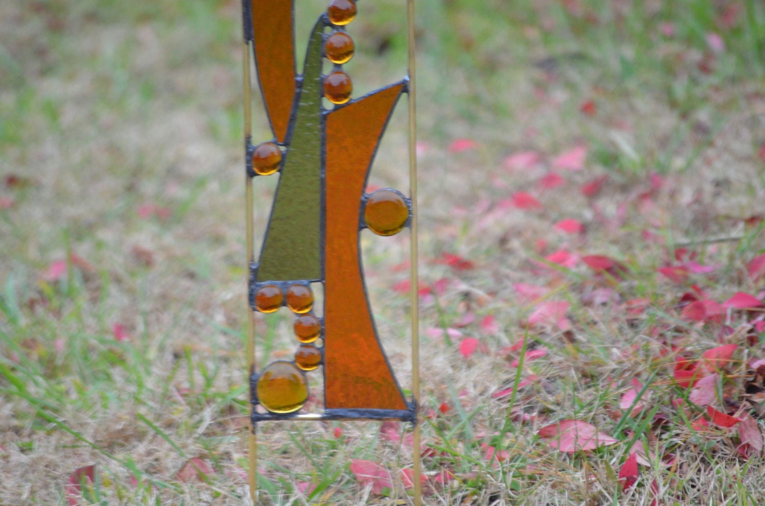 Stained Glass Garden Ornament Yard Art Garden Decor Stained Etsy