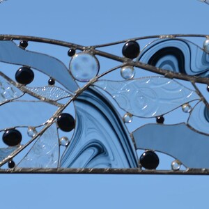 Contemporary Abstract Stained Glass Window or Wall Art - Windsong Glass Studio