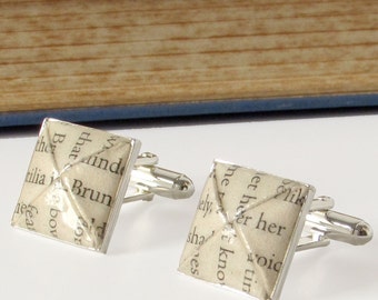 Paper Anniversary Cufflinks, Literary Origami Cufflinks