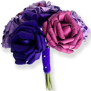 Purple Roses Paper Origami Bouquet