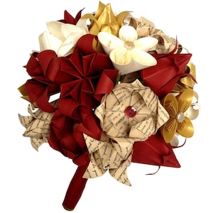 Autumn Mixed Flowers Origami Wedding Bouquet