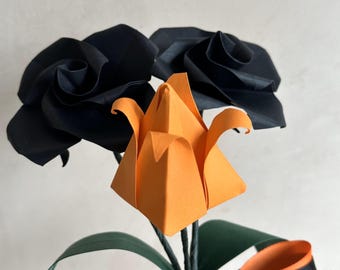 Ramo de papel de origami para Halloween