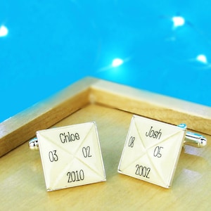 Personalised Names Square Cufflinks