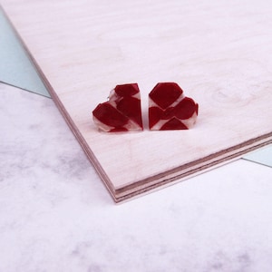 Heart Stud Earrings Geometric Love Hearts