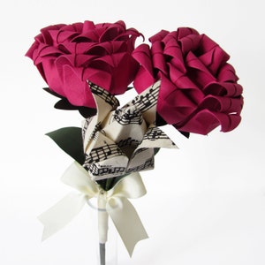 Bouquet d'anniversaire en papier origami roses et tulipes
