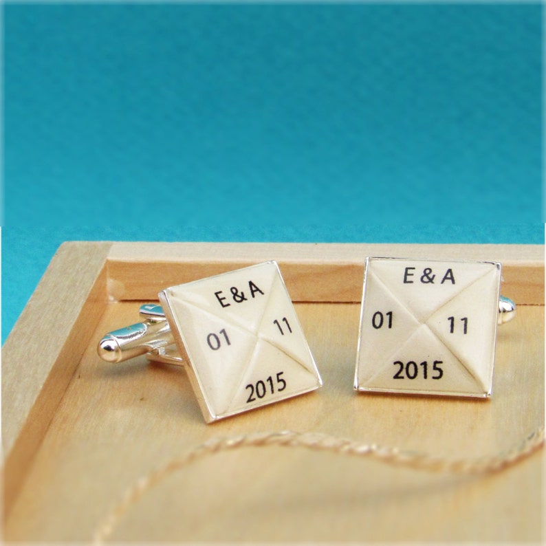 Personalised Paper Anniversary Cufflinks image 1