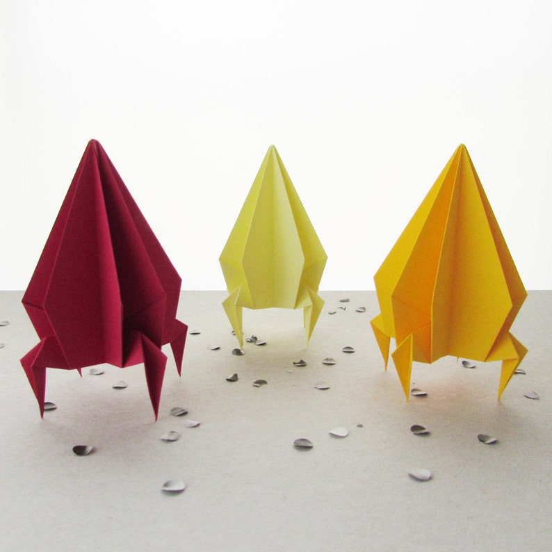 Origami Rakete Raumschiff Spielzeug Dekoration | Etsy