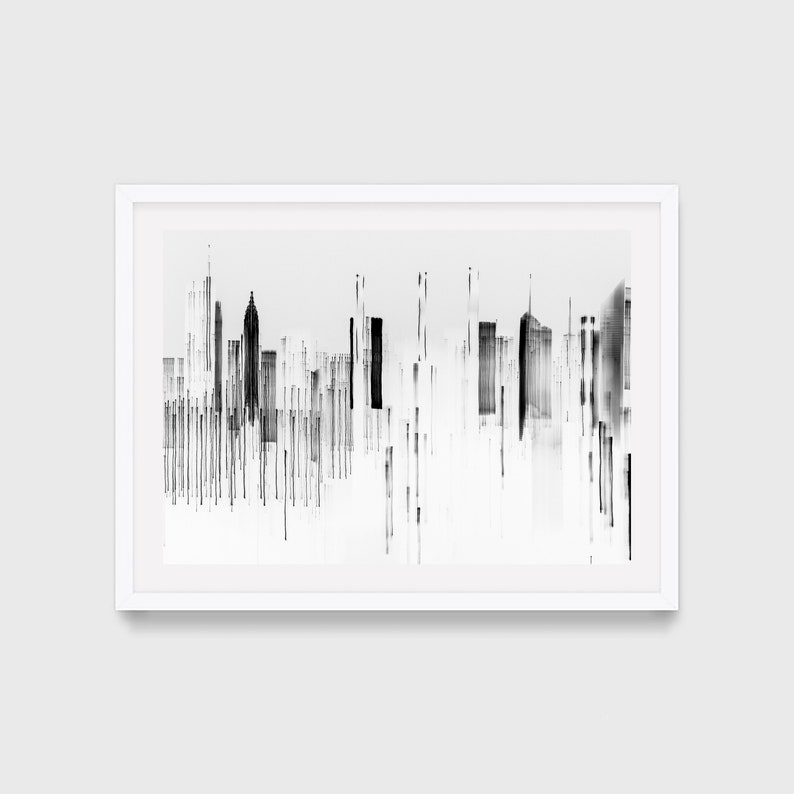 Abstract New York Art Minimalist Wall Art Black and White Etsy