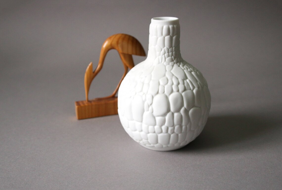 White bisque vase Vintage German vase MidCentury vase Etsy