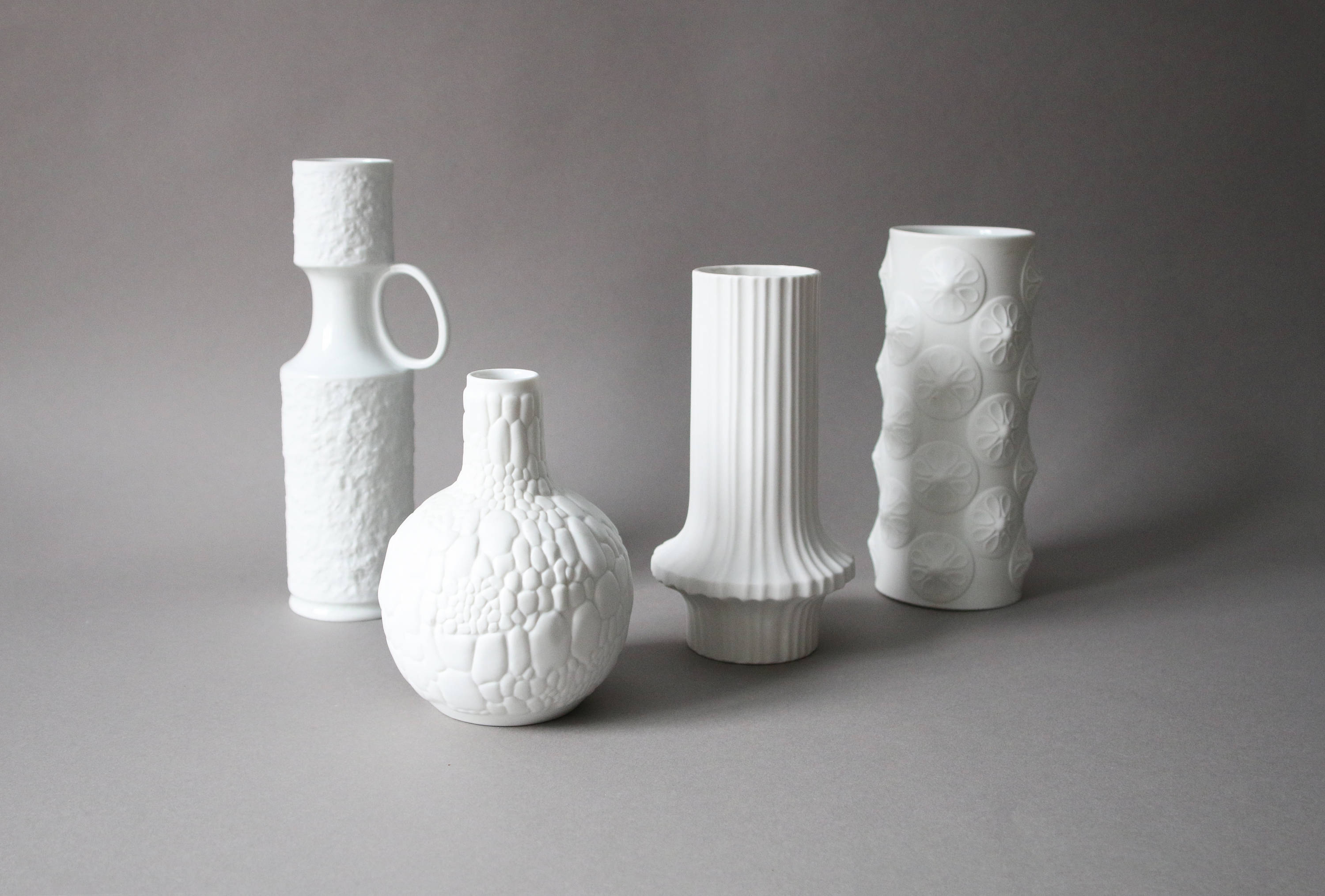 White bisque vase Vintage German vase MidCentury vase Etsy