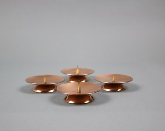 Vintage candlestick, set of 4 candleholders, copper candlestick, 60s, Mid Century Modern, German Design