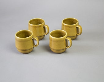 Vintage Jasba Teacups, breakfast set, 70s coffe cup, Melitta cup, vintage German porcelain, Mid Century Modern, coffee set, yellow and green