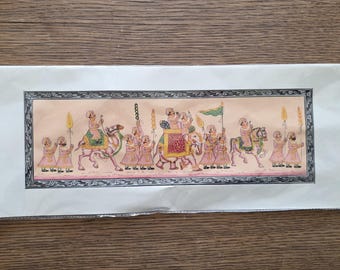 Tarang Art Traditional Indian Miniature Hand Paintings on Silk "Royal Processions"