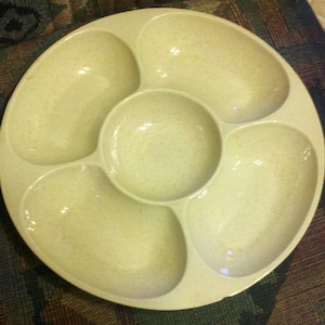 Vintage Red Wing Usa Pottery Chip & Dip Snack Platter