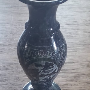 Etched Marble Candlestick Holder