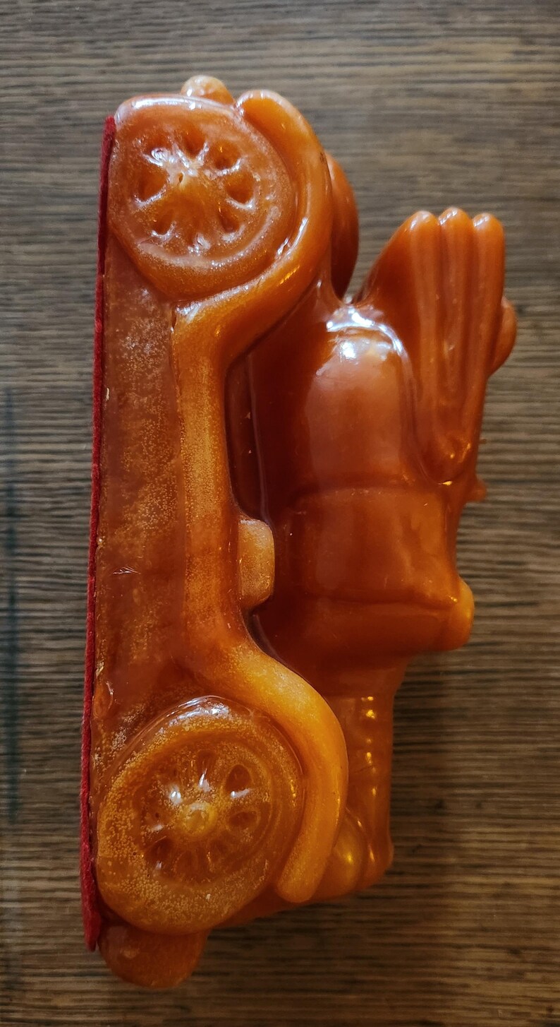 Vintage Amber Beeswax Car Candle Etsy