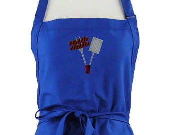 Grilling Hot Dogs Embroidery on Apron Personalized Monogram 4 Sizes Cookout BBQ Kitchen Chef