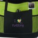 I Heart Knitting Colorful Crafting Bag Gemline Select Zippered Tote Monogram Custom Embroidered + Free Name