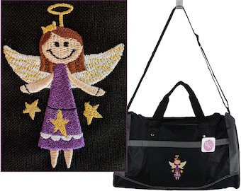 Cute Angel /& Stars Gemline Select Tote Bag Custom Embroidered Free Name