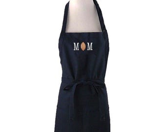 Football Mom Embroidery Apron Personalized Sports Team Custom Kitchen Chef Artist Smock Mother