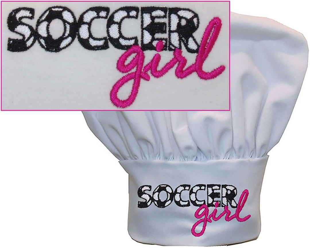 Soccer Girl Monogram on Chef Hat Kitchen Toque Cap Sports Team Cookout ...