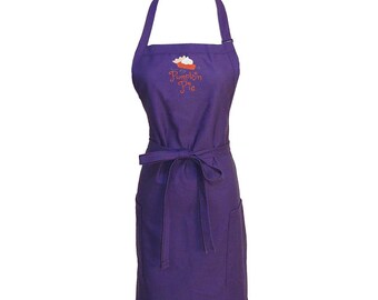 Embroidered Pumpkin Pie Apron: Personalized Dessert Season, Youth or Adult 4 Sizes with pockets
