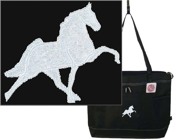 Tennessee Walking Horse Monogram Bag Gemline Select Zippered Tote Equestrian Custom Embroidered + Free Name Il_570xn