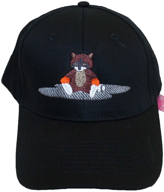 Raccoon Ice Skating Fun Custom Embroidered Baseball Hat Ice Skater Monogram Il_570xn