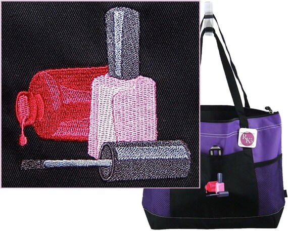 Nail Polish Monogram Bag Gemline Select Zippered Tote Custom Embroidered Nail Technician Gift + Free Name Il_570xn