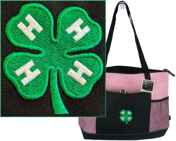 4-H Gemline Zippered Tote Bag Monogram Custom Embroidered + Free Name Il_570xn