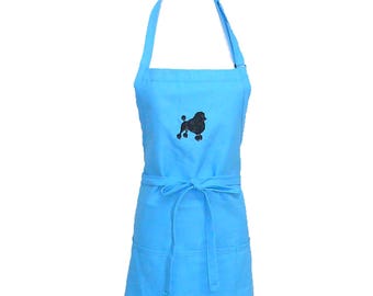 Poodle Embroidery on Apron Personalized Dog Monogram 4 Sizes with Pockets