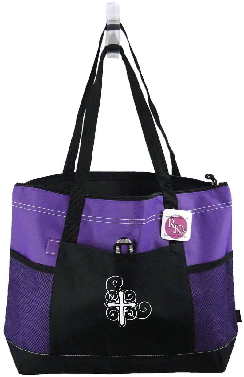Cross /& Swirls Gemline Select Zippered Tote Pastor Officiant Clergy Religious Sunday School Teacher Bag Free Name